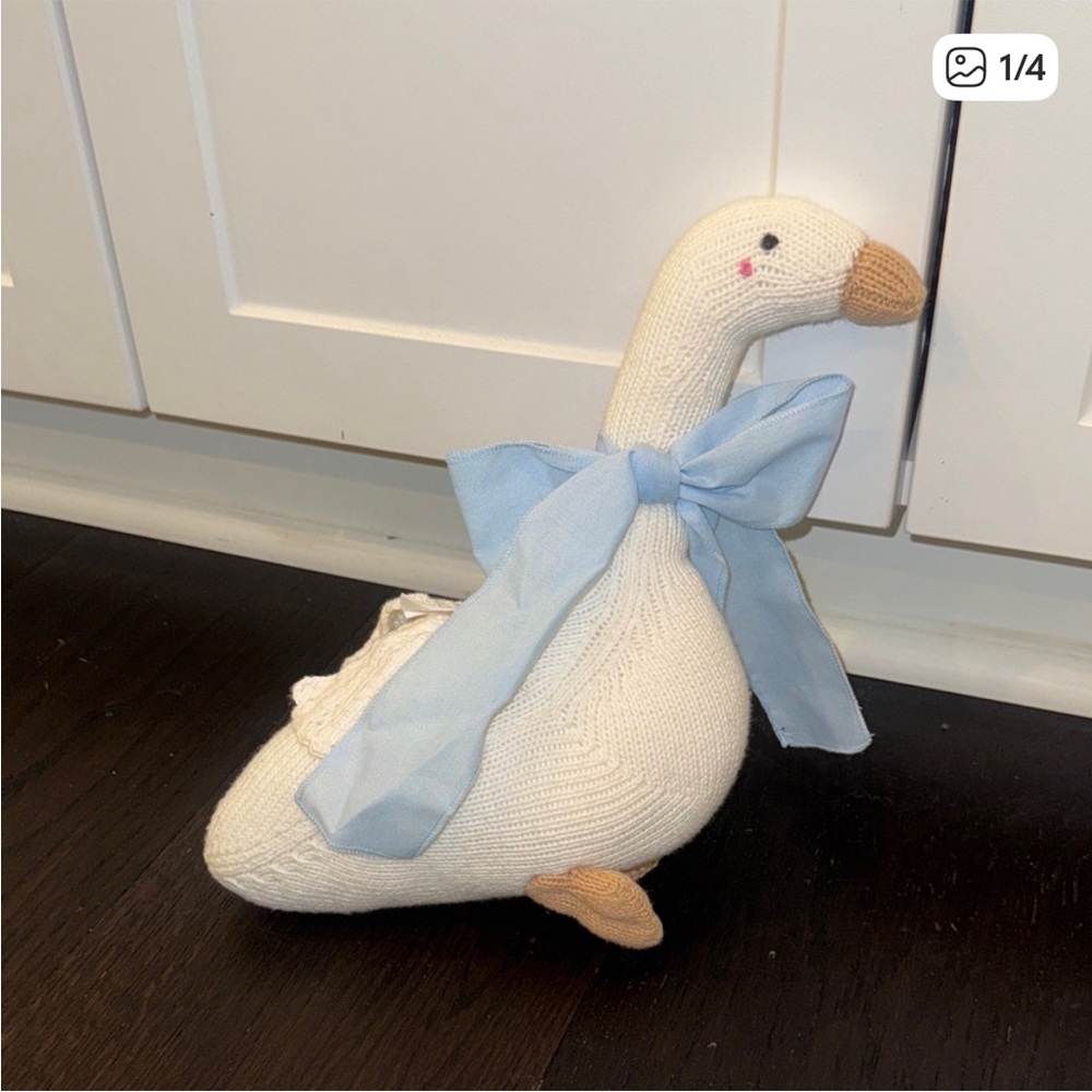 The Beaufort Bonnet Company Cream and Blue Goose Toy